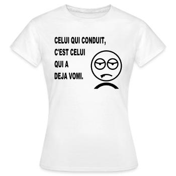 sam_deja_vomi_humour - T-shirt Femme - blanc - Devant - AI Model Female 172 dark (172cm)