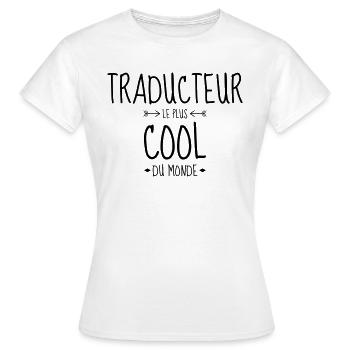 traducteur / traduction / traductrice / traduire - T-shirt Femme - blanc - Devant - AI Model Female 172 dark (172cm)
