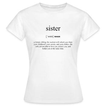 Sœur définitivement 20% de réduction! - T-shirt Femme - blanc - Devant - AI Model Female 172 dark (172cm)
