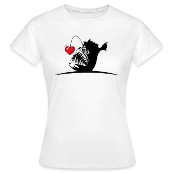 Frogfish with heart - Women's T-Shirt - white - Front - AI Model Female 172 dark (172cm)