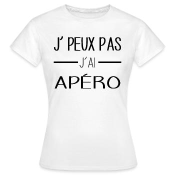 apéro - je peux pas j'ai apero best-seller - T-shirt Femme - blanc - Devant - AI Model Female 172 dark (172cm)