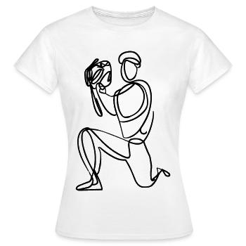 Croquis du receveur de baseball - T-shirt Femme - blanc - Devant - AI Model Female 172 dark (172cm)