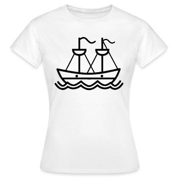 Bateau pirate - T-shirt Femme - blanc - Devant - AI Model Female 172 dark (172cm)