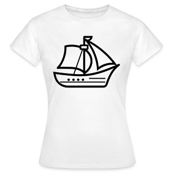 Piratenschiff - Frauen T-Shirt - Weiß - Vorne - AI Model Female 172 dark (172cm)