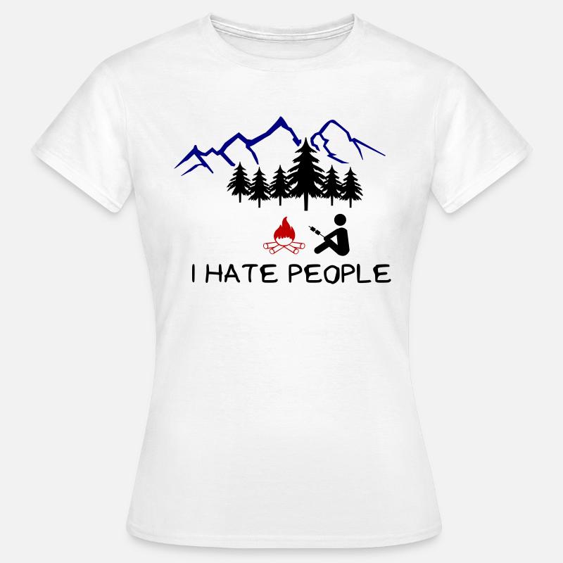 i hate people 002 - Dame-T-shirt - hvid