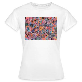 Bitcoin Bazooka - PopArt 3 - T-shirt Femme - blanc - Devant - AI Model Female 172 dark (172cm)