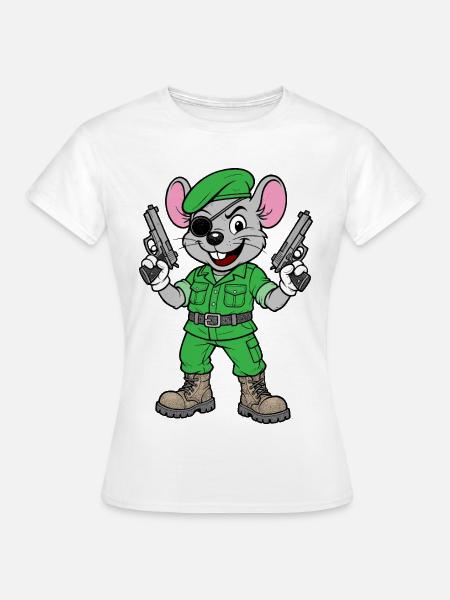 Bewaffneter Maus-Ranger - Frauen T-Shirt - Weiß