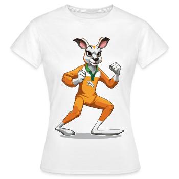 Salopette orange Kangaroo Battle Step - T-shirt Femme - blanc - Devant - AI Model Female 172 dark (172cm)