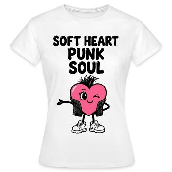 Weiches Herz mit Punkseele - Frauen T-Shirt - Weiß - Vorne - AI Model Female 172 dark (172cm)