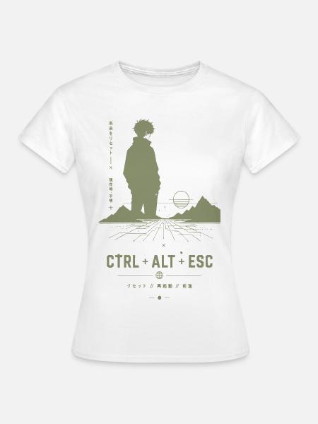 Ctrl Alt Esc Retro Skyline - Frauen T-Shirt - Weiß