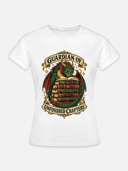 RobVibe Bücherdrache der unvollendeten Kapitel - Frauen T-Shirt - Weiß