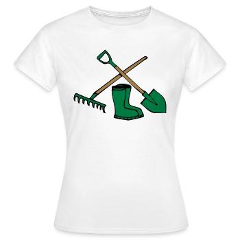 Garden pelle râteau Gummistiefel - T-shirt Femme - blanc - Devant - AI Model Female 172 dark (172cm)