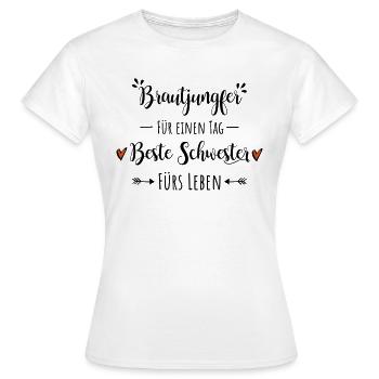 Brautjungfer beste Schwester Geschenk Dankeschön - Frauen T-Shirt - Weiß - Vorne - AI Model Female 172 dark (172cm)