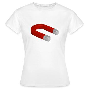 magnet magnetic field attraction - Women's T-Shirt - white - Front - AI Model Female 172 dark (172cm)