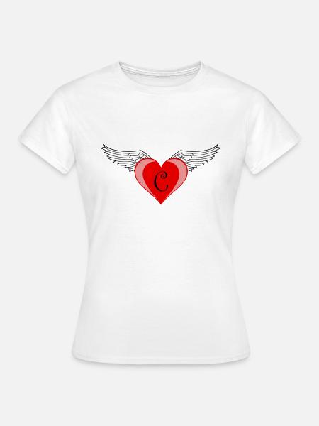 Herz C - Frauen T-Shirt - Weiß