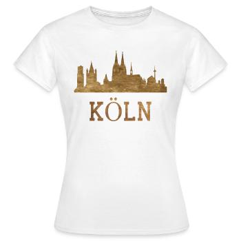 Cologne City Kölner Dom Stadt Köln Skyline German - T-shirt Femme - blanc - Devant - AI Model Female 172 dark (172cm)