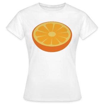 Orange - Frauen T-Shirt - Weiß - Vorne - AI Model Female 172 dark (172cm)
