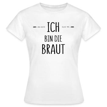 Ich bin die Braut - Schwarz - Frauen T-Shirt - Weiß - Vorne - AI Model Female 172 dark (172cm)