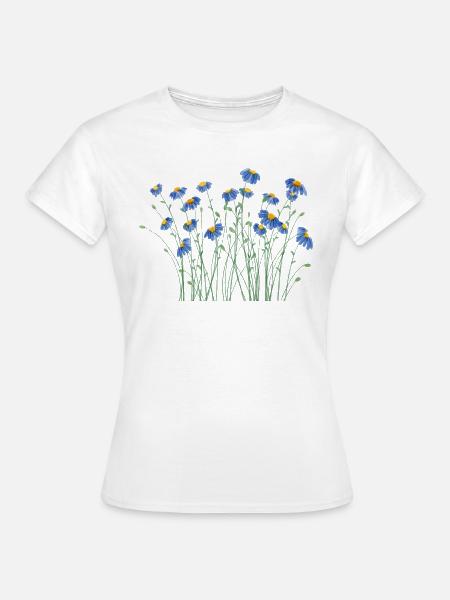 Blue Wildflower Bundle - Frauen T-Shirt - Weiß