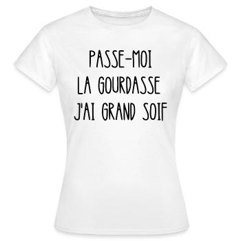 passe-moi la gourdasse j'ai grand soif - T-shirt Femme - blanc - Devant - AI Model Female 172 dark (172cm)