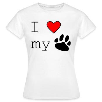 I love my dog - Frauen T-Shirt - Weiß - Vorne - AI Model Female 172 dark (172cm)