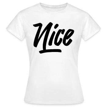 NICE - Women's T-Shirt - white - Front - AI Model Female 172 dark (172cm)
