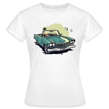 Cabriolet vert et palmier - T-shirt Femme - blanc - Devant - AI Model Female 172 dark (172cm)