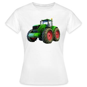 Nouveau gros tracteur avec des jantes rouges - T-shirt Femme - blanc - Devant - AI Model Female 172 dark (172cm)
