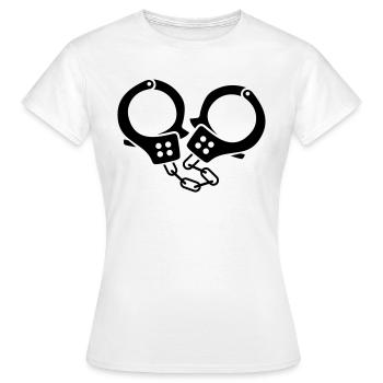 menottes - T-shirt Femme - blanc - Devant - AI Model Female 172 dark (172cm)