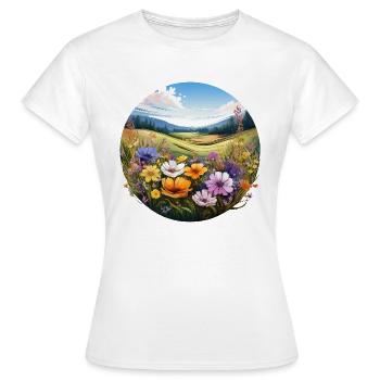 Prairie fleurie - T-shirt Femme - blanc - Devant - AI Model Female 172 dark (172cm)