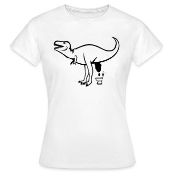 dino klo - Frauen T-Shirt - Weiß - Vorne - AI Model Female 172 dark (172cm)