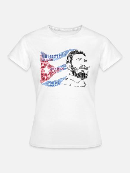 fidel castro Flagge Wortwolke - Frauen T-Shirt - Weiß
