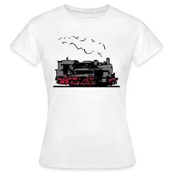 dampflok lokomotive alt romantik - Frauen T-Shirt - Weiß - Vorne - AI Model Female 172 dark (172cm)
