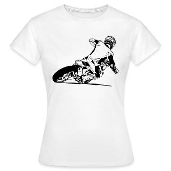Supermoto - Frauen T-Shirt - Weiß - Vorne - AI Model Female 172 dark (172cm)