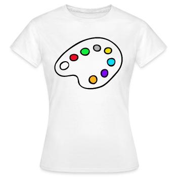 Palette mixte de peintre - T-shirt Femme - blanc - Devant - AI Model Female 172 dark (172cm)