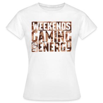 Weekend and Gaming - Women's T-Shirt - white - Front - AI Model Female 172 dark (172cm)