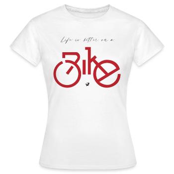 Image de vélo avec inscription - T-shirt Femme - blanc - Devant - AI Model Female 172 dark (172cm)