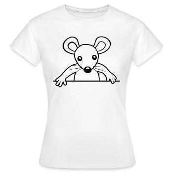Cute behind the wall - Women's T-Shirt - white - Front - AI Model Female 172 dark (172cm)