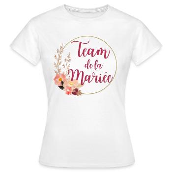 team de la mariée evjf - T-shirt Femme - blanc - Devant - AI Model Female 172 dark (172cm)