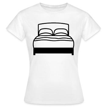 Bett - Frauen T-Shirt - Weiß - Vorne - AI Model Female 172 dark (172cm)