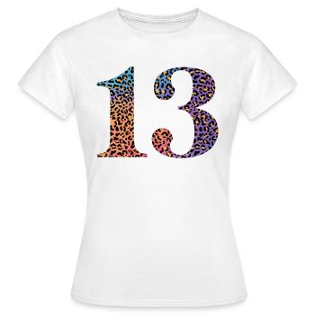 13e anniversaire léopard - T-shirt Femme - blanc - Devant - AI Model Female 172 dark (172cm)