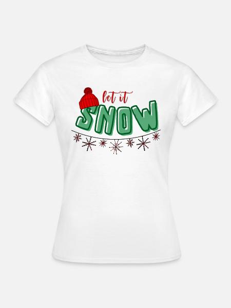 Let it snow bunt - Frauen T-Shirt - Weiß