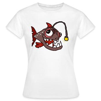 Anglerfisch - Frauen T-Shirt - Weiß - Vorne - AI Model Female 172 dark (172cm)