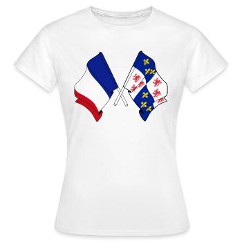 Flagge Frankreichs, Picardie durchquert - Frauen T-Shirt - Weiß - Vorne - AI Model Female 172 dark (172cm)