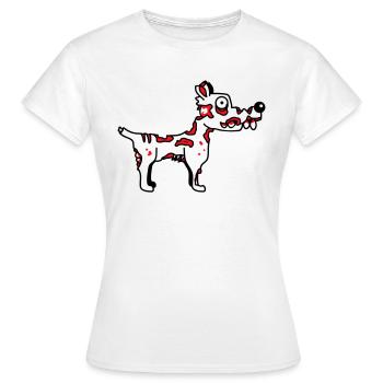 Hund Zombie Untot Halloween Horror Leiche Grusel - Frauen T-Shirt - Weiß - Vorne - AI Model Female 172 dark (172cm)