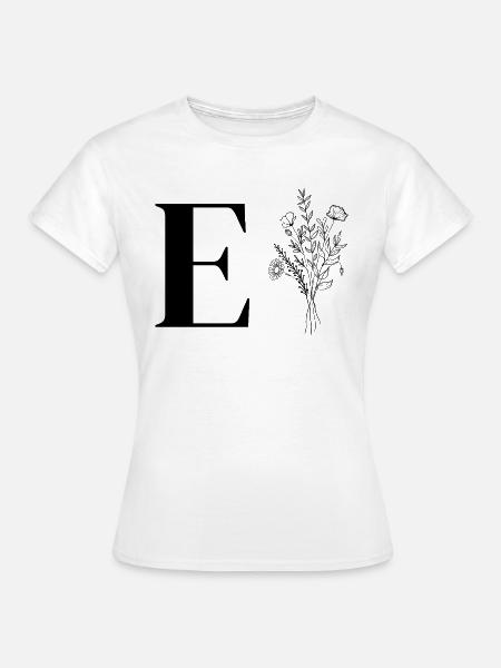 Minimalistische Blumen - Frauen T-Shirt - Weiß