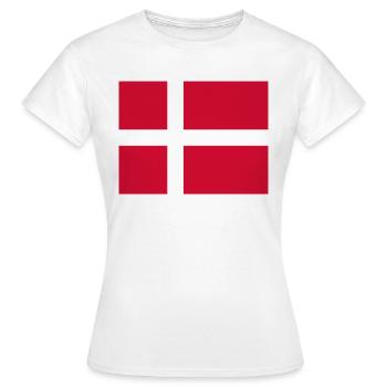Denmark flag - Women's T-Shirt - white - Front - AI Model Female 172 dark (172cm)