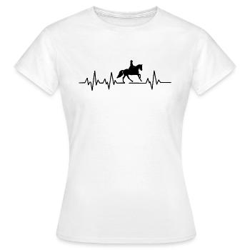 Heartbeat equestrian horse dressage gift idea - Women's T-Shirt - white - Front - AI Model Female 172 dark (172cm)