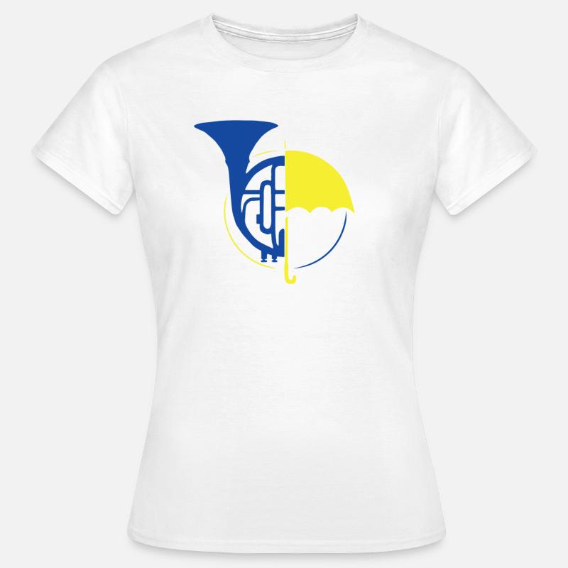 ombrello e corno blu - Maglietta da donna - bianco