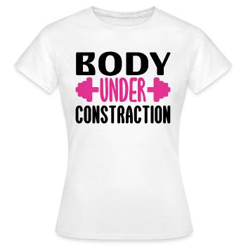 Body under contraction - Women's T-Shirt - white - Front - AI Model Female 172 dark (172cm)